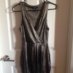 Bronze sleeveless cocktail evening dress gold blck